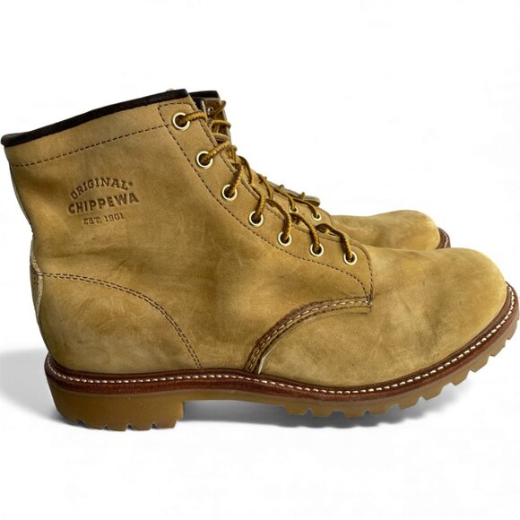 Chippewa Men's 13 Wheat Nubuck Leather Waterproof Work Boots - Picture 2 of 14